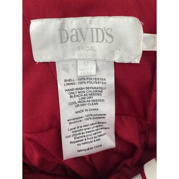 Red Mesh Draped Cowl Back Long Gown Maxi Dress Size 12 Bridesmaid Holiday Party - Picture 8 of 8